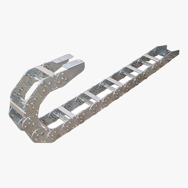 定做鋼鋁拖鏈 橋式鋼制拖鏈 機床穿線金屬電纜保護鏈
